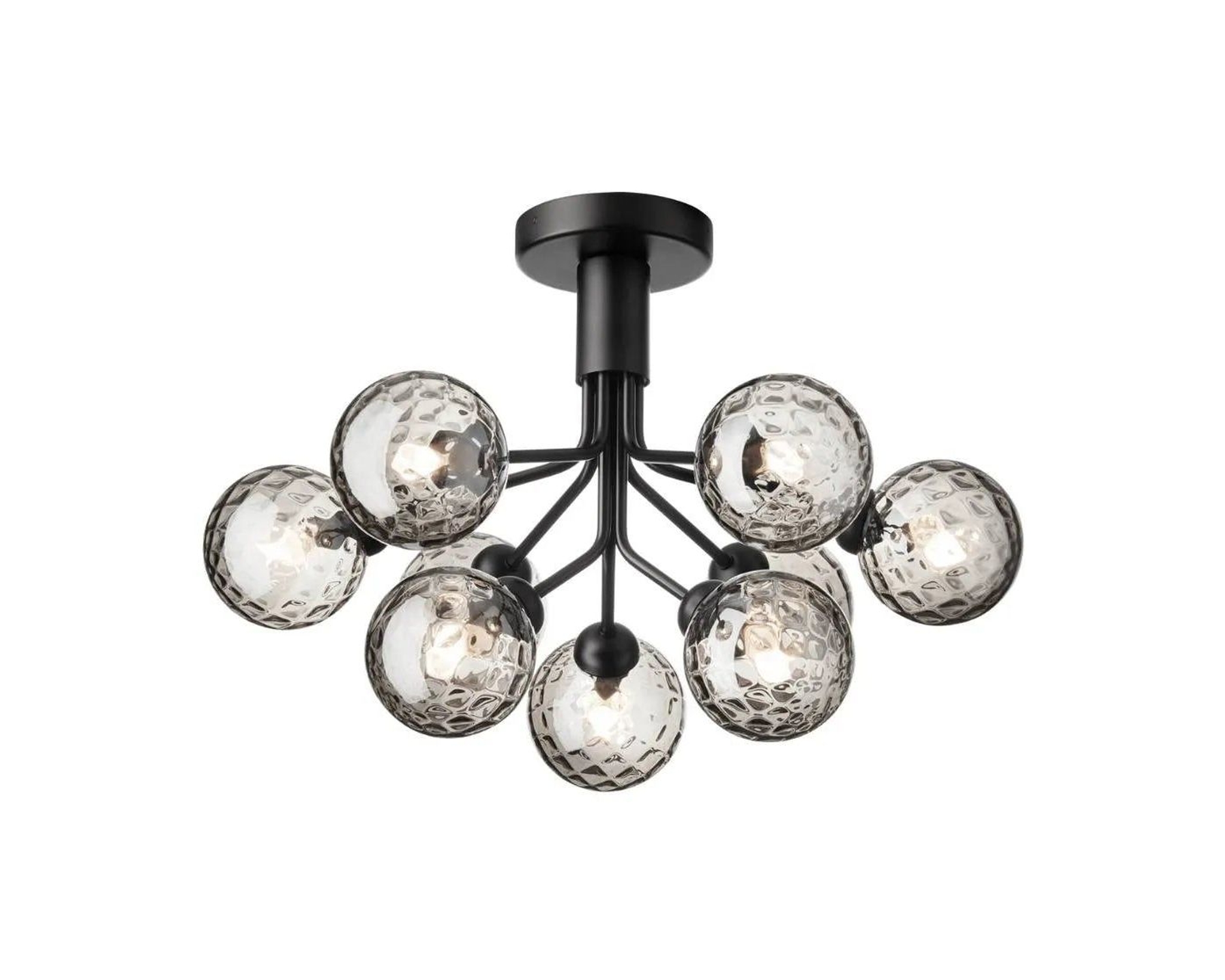 Nuura Apiales 9 taklampa &oslash; 59,5 cm svart / r&ouml;kt glas