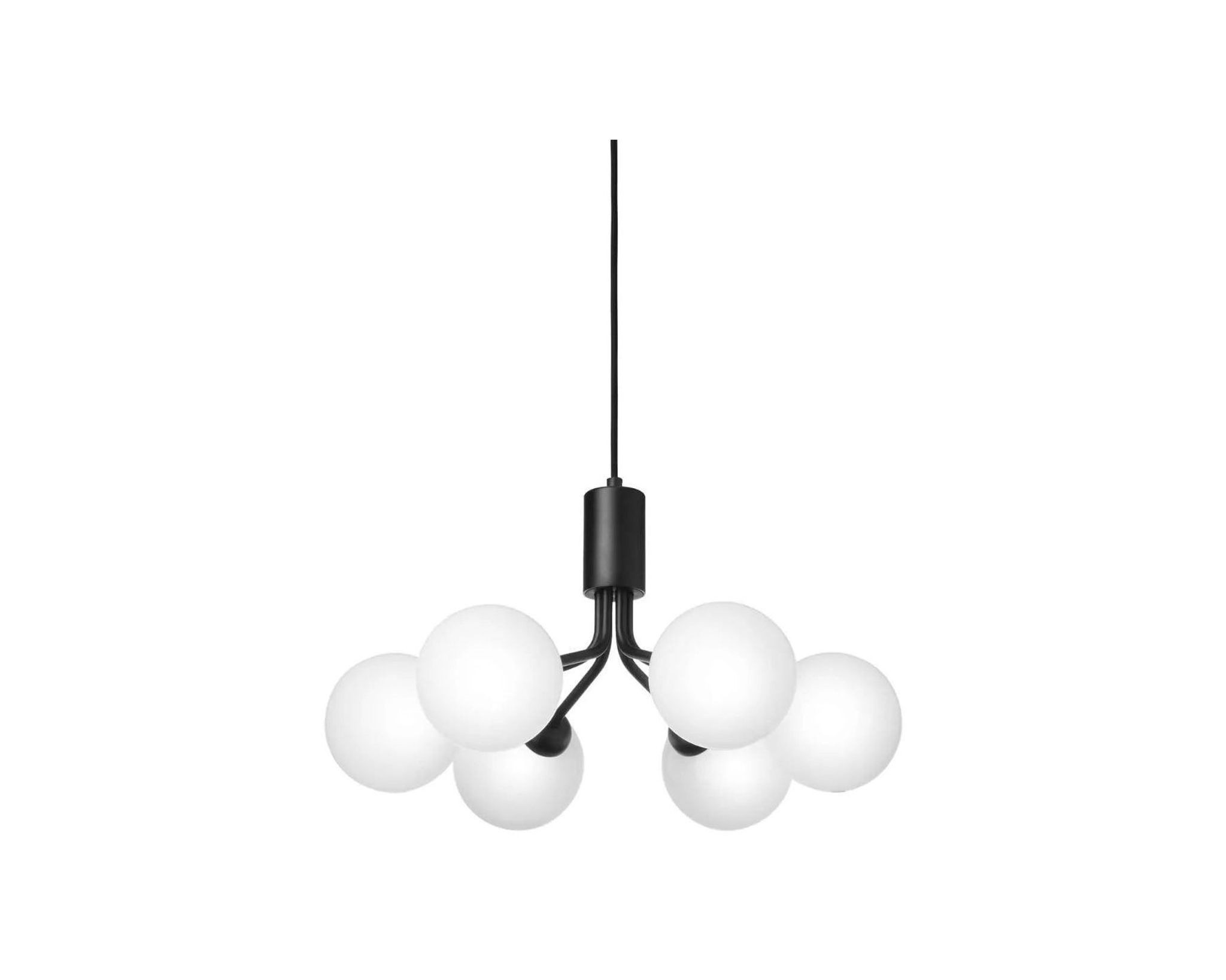 Nuura Apiales 6 ljuskrona &oslash; 50 cm svart / opalglas
