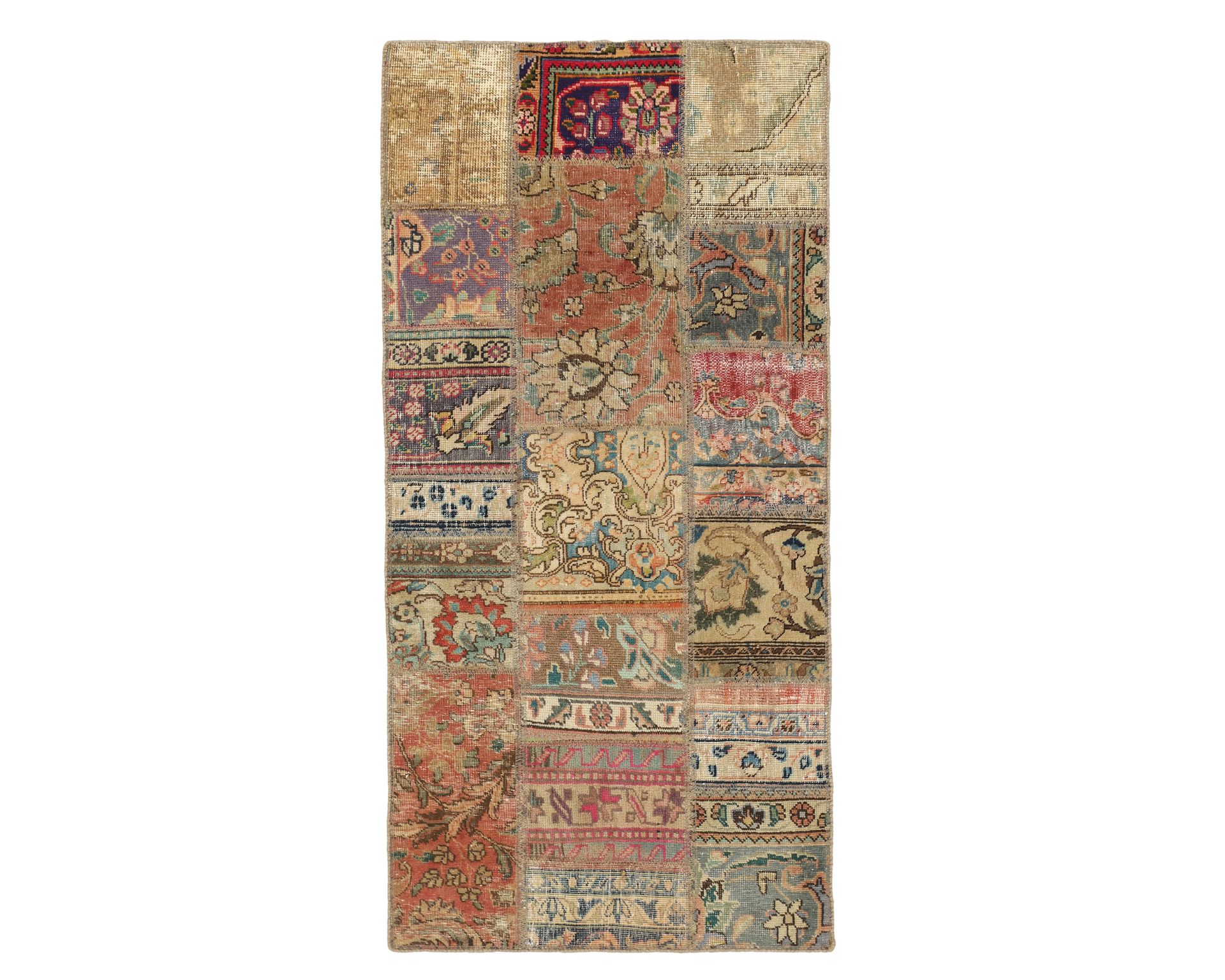 Vintage Patchwork orientalisk matta 76 x 155 cm