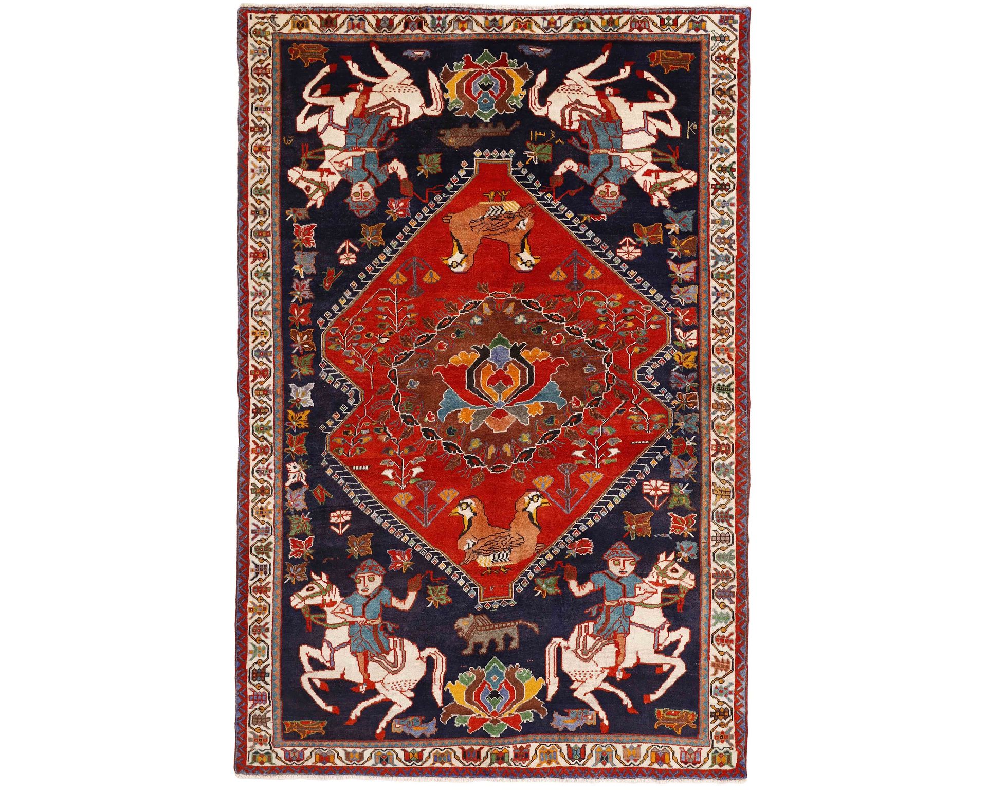 Old Figural Kashghai itämainen matto 188 x 287 cm