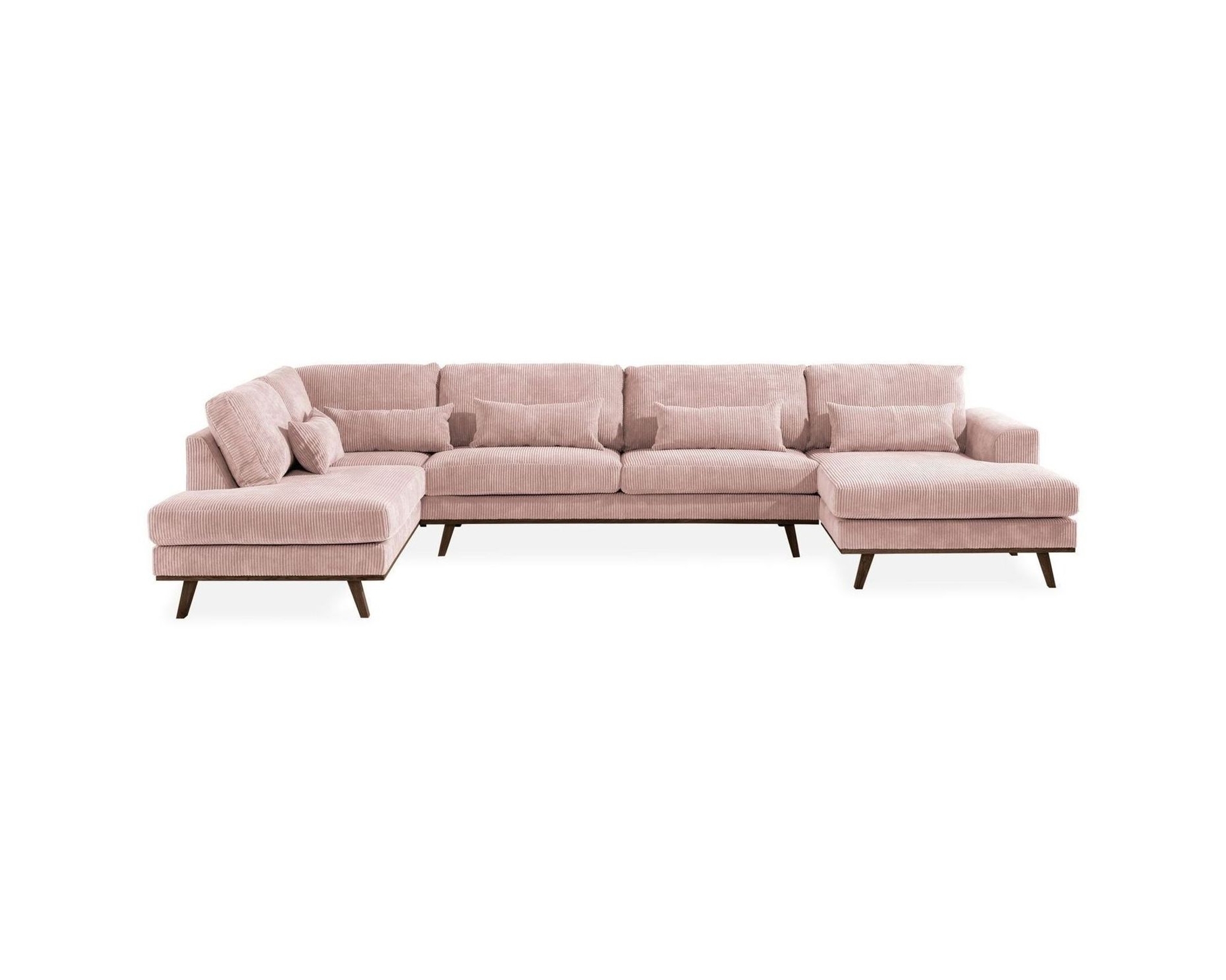 Scandinavian Choice Copenhagen 5-sits U-formad soffa i rosa Manchester-tyg