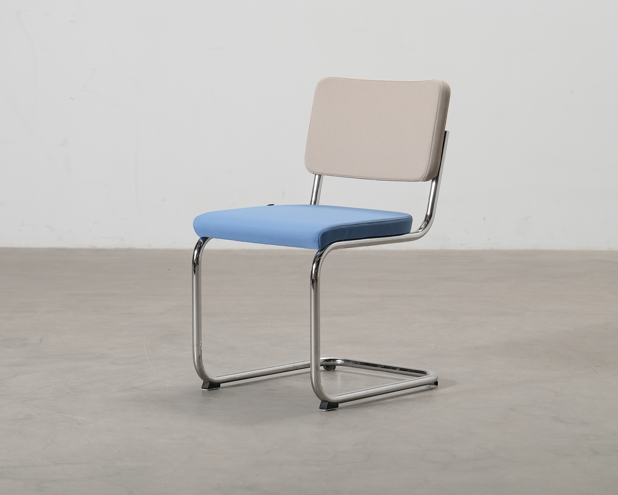 Thonet S 43 stol bl&aring; / beige
