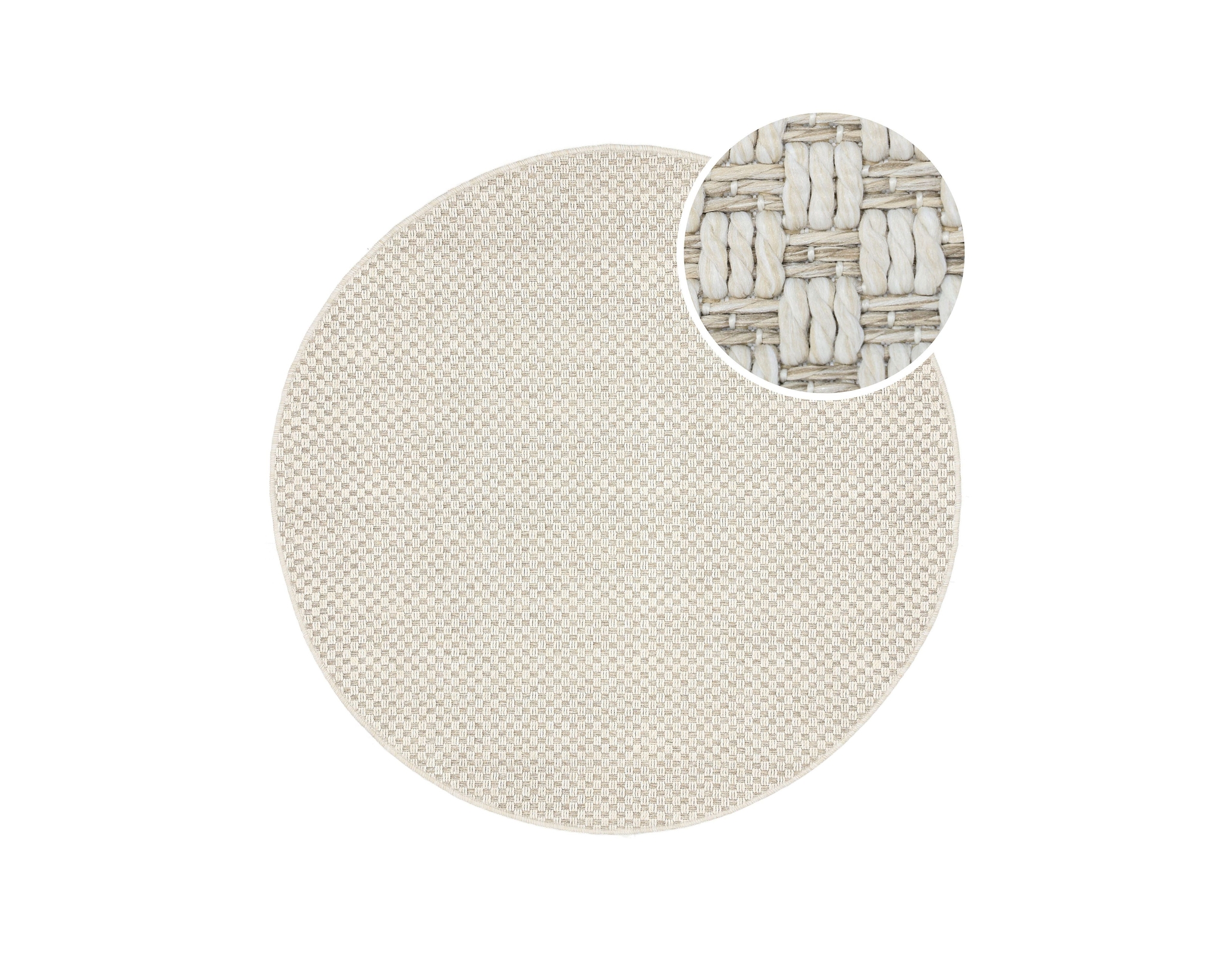 Rugvista Benni matta ø 150 cm beige / vit