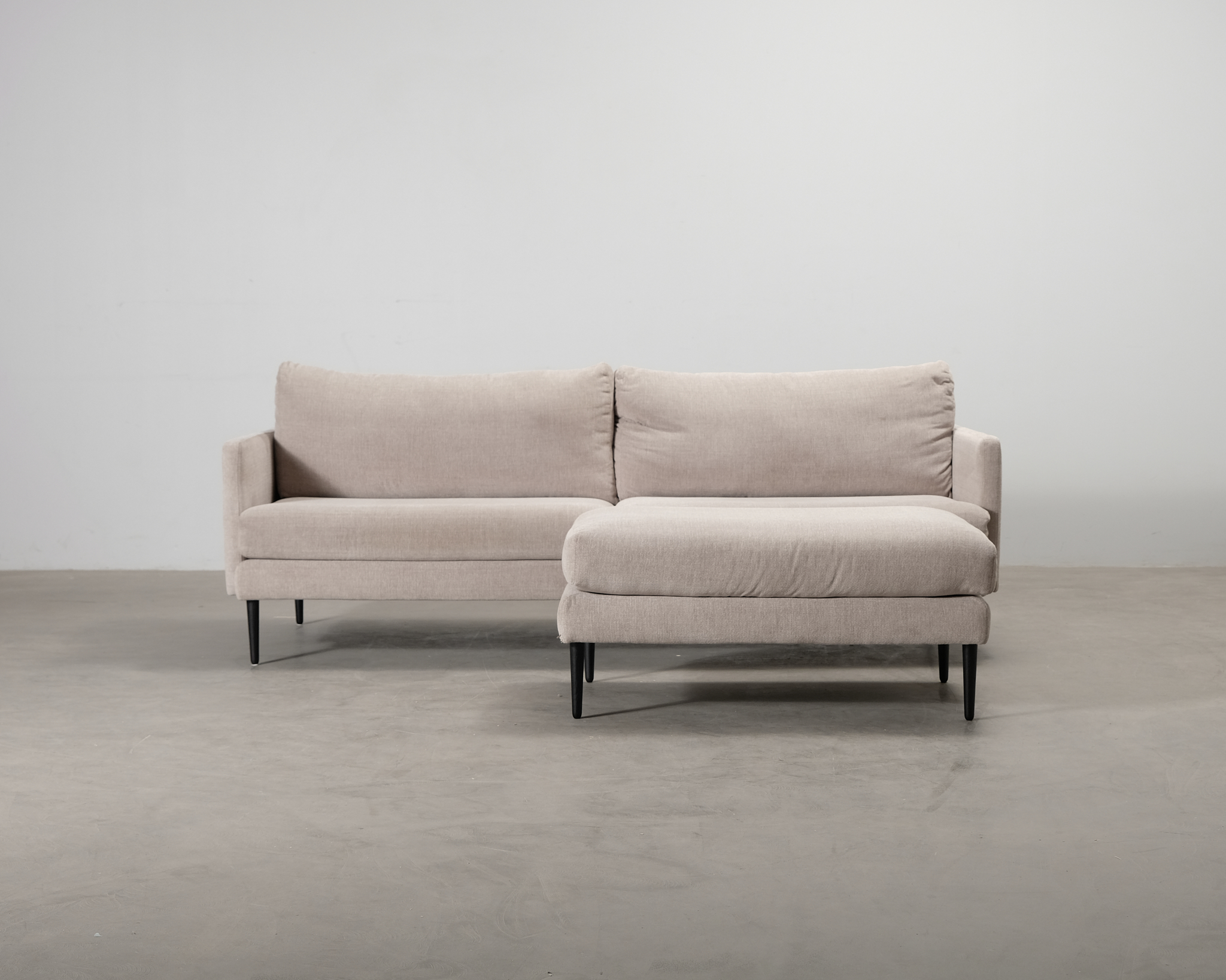 Pohjanmaan Nordic 3-sits soffa med fotpall beige