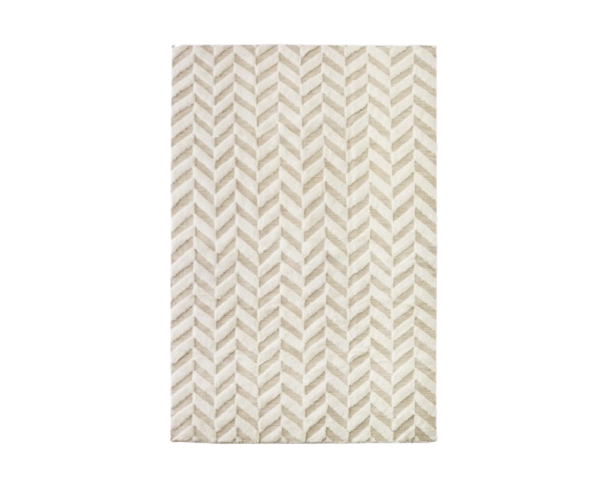 Dusty Deco Herringbone ullmatta 300 x 400 cm beige / benvit
