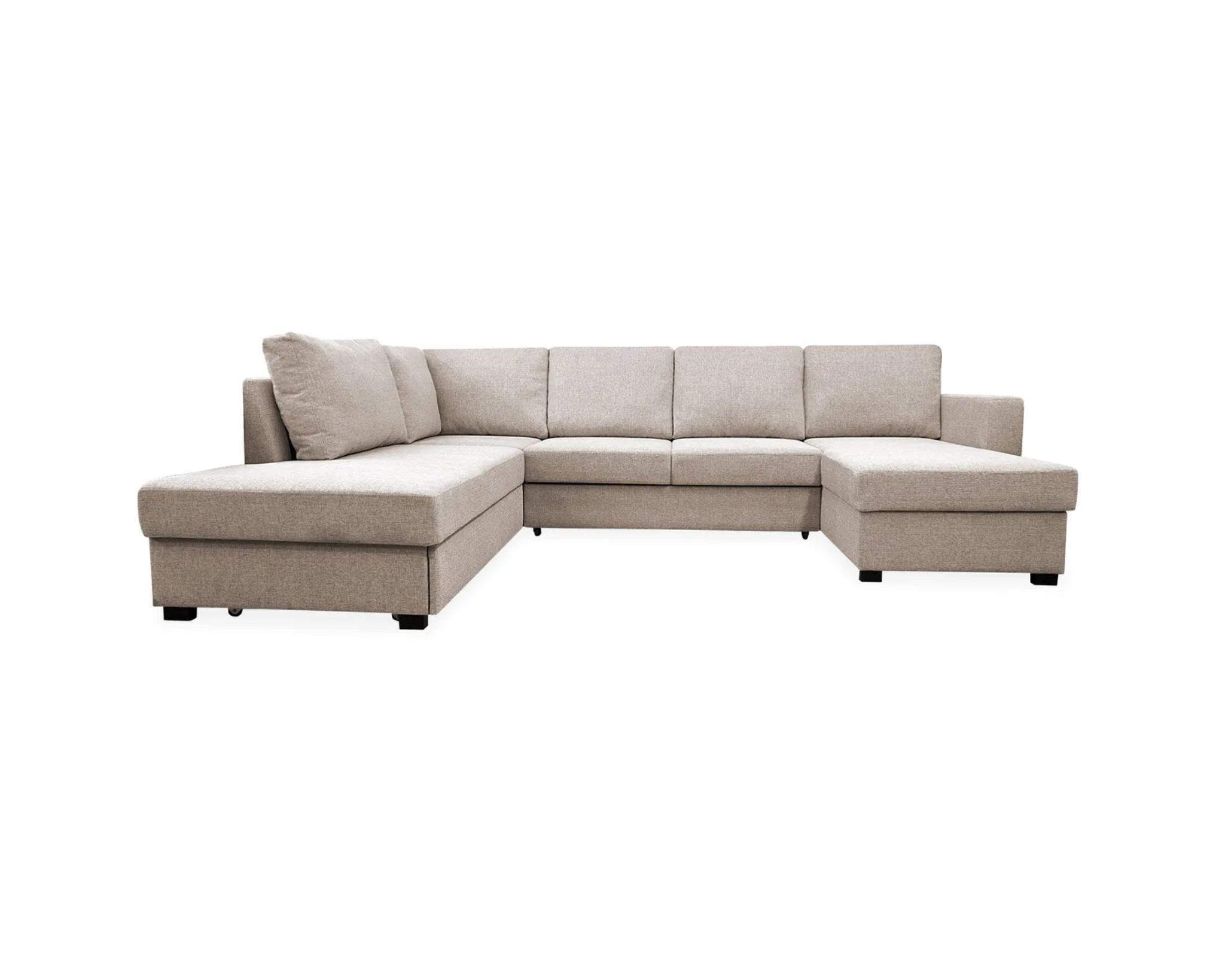 Paris 5-sits U-soffa med bädd beige