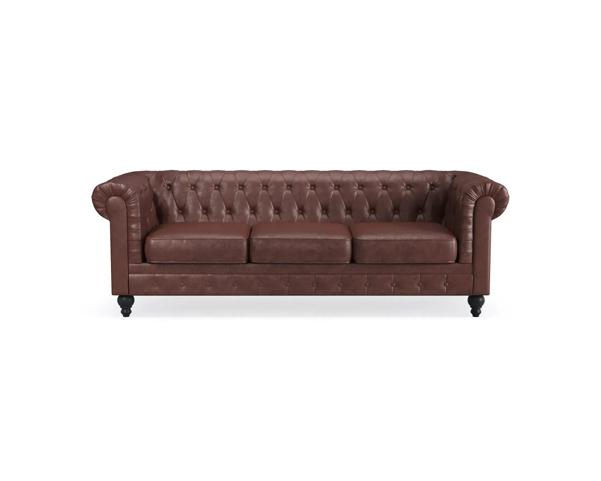 Chesterfield Lyx 3-sits soffa m&ouml;rkbrun