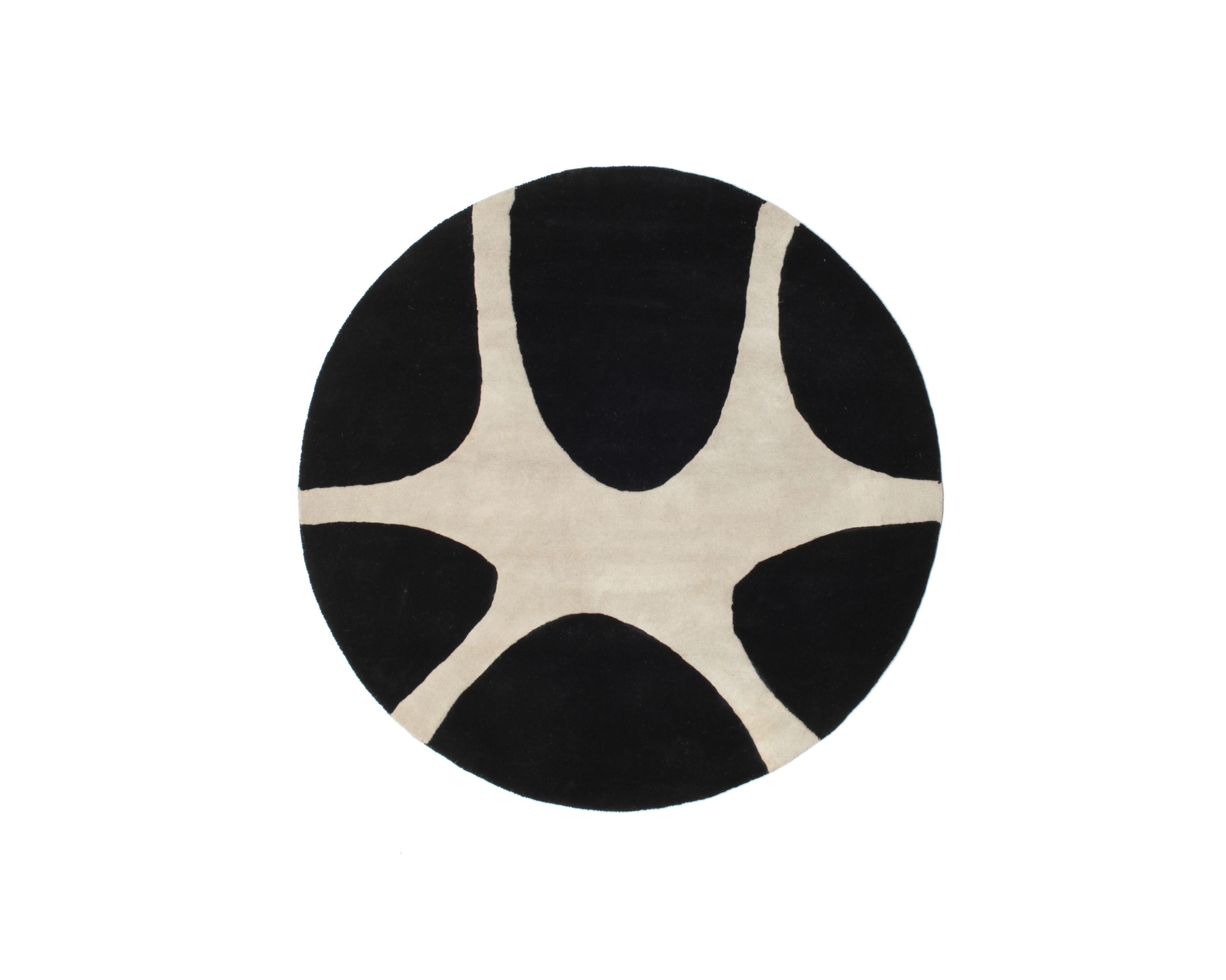 Rugvista Premium Stones runt ullmatta &oslash; 150 cm svart