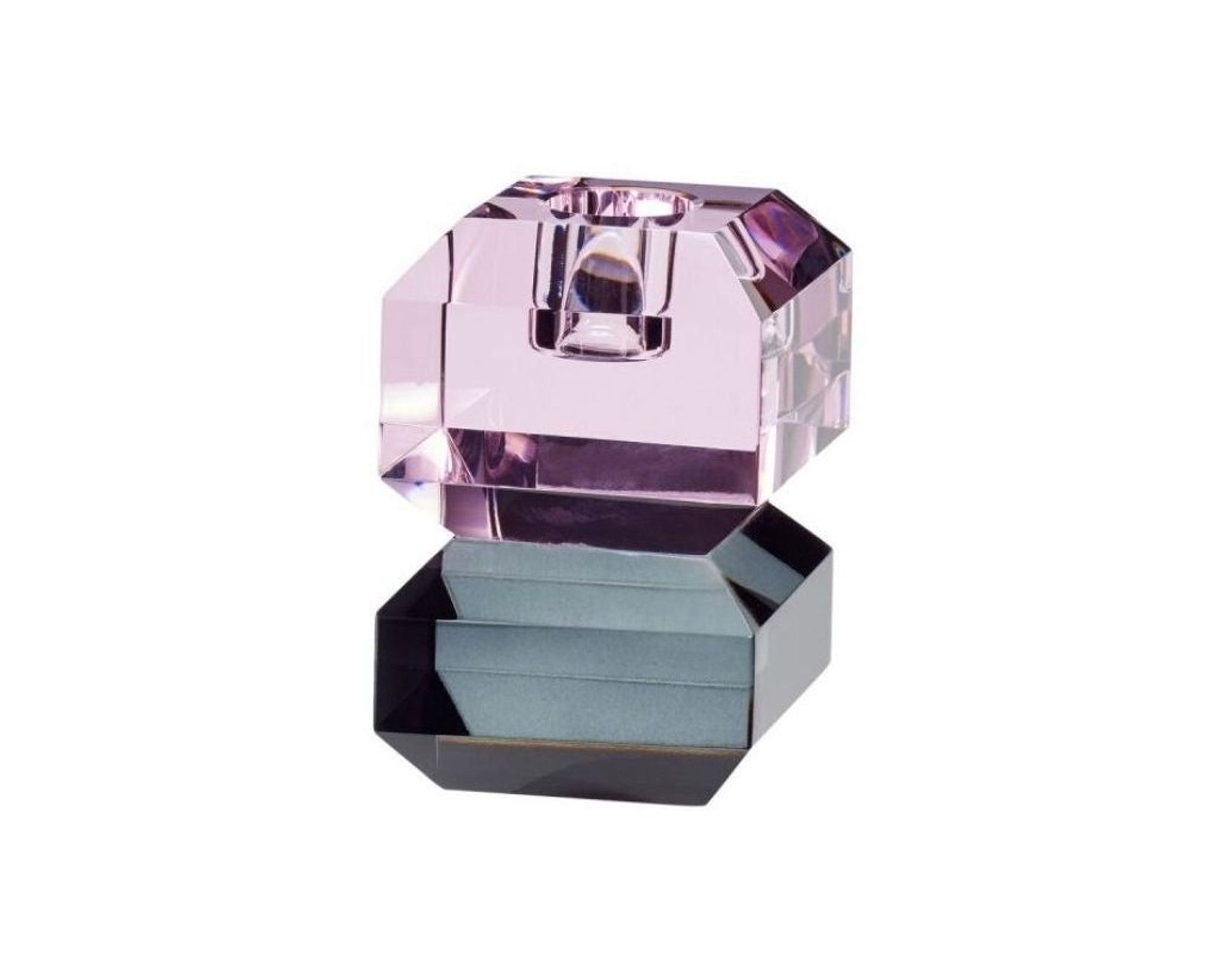 H&uuml;bsch Gem ljusstake gr&aring; / rosa