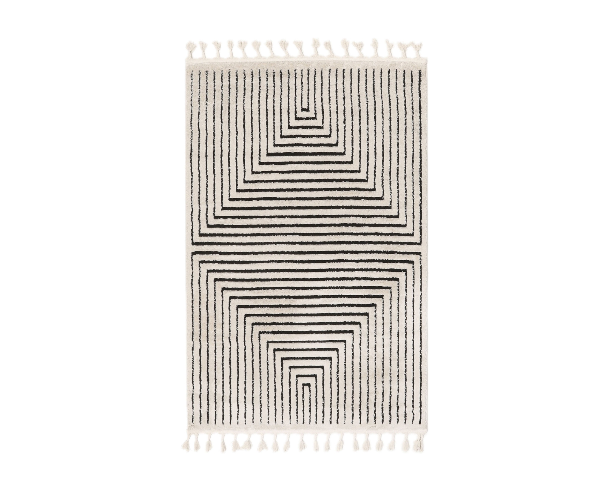 Rugvista Larache matta 160 x 230 cm svart / naturvit