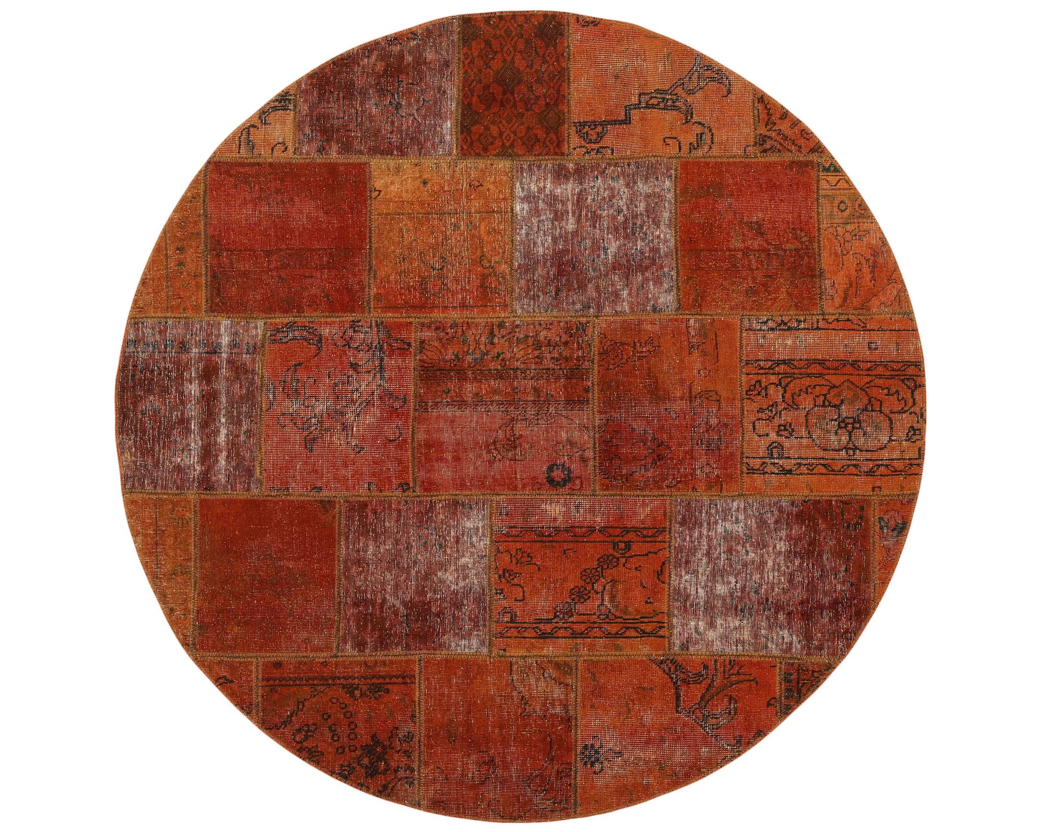Vintage Patchwork orientalisk matta ø 200 cm