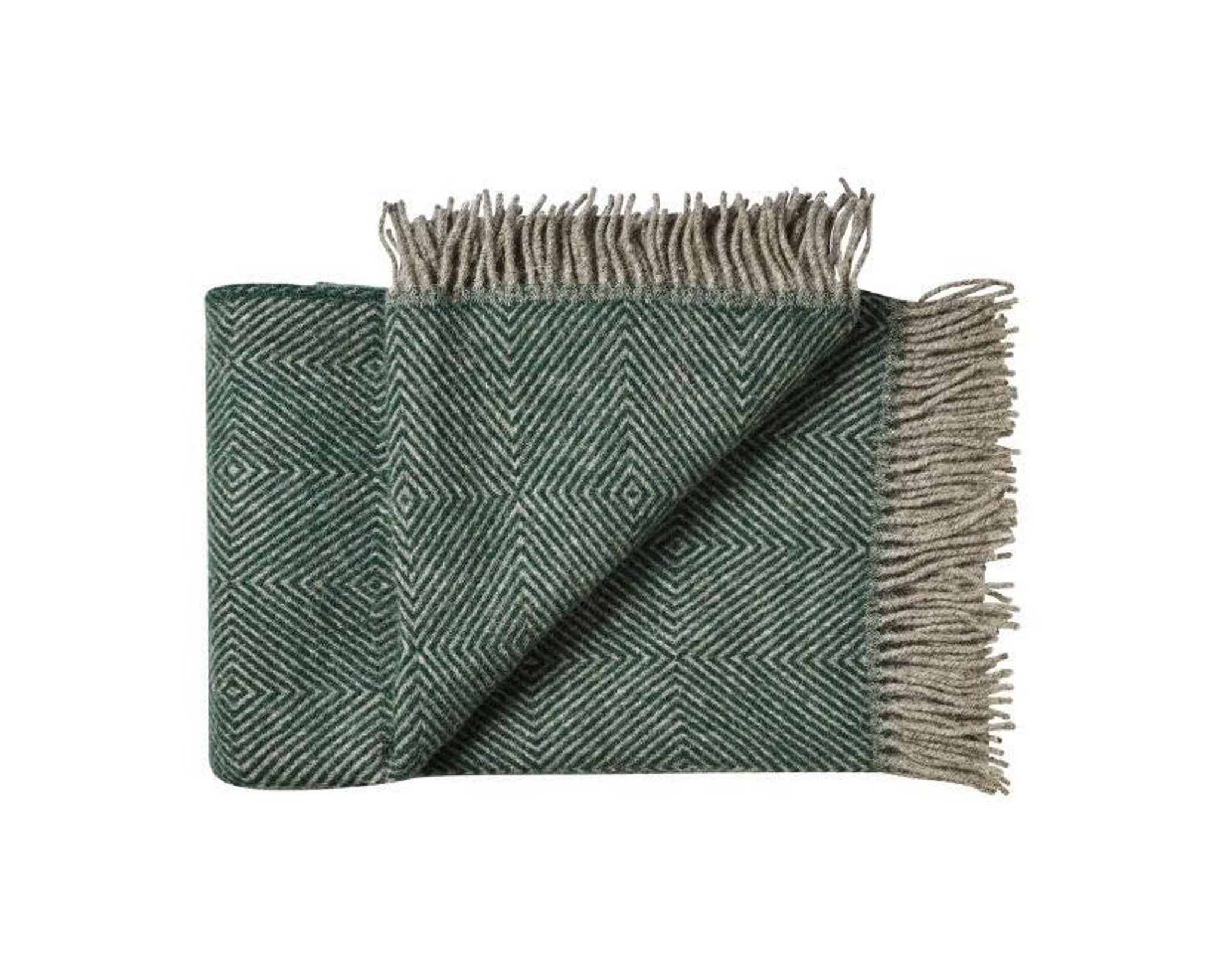 Silkeborg Uldspinderi Fan&oslash; ullpl&auml;d 140 x 240 cm dark pine green
