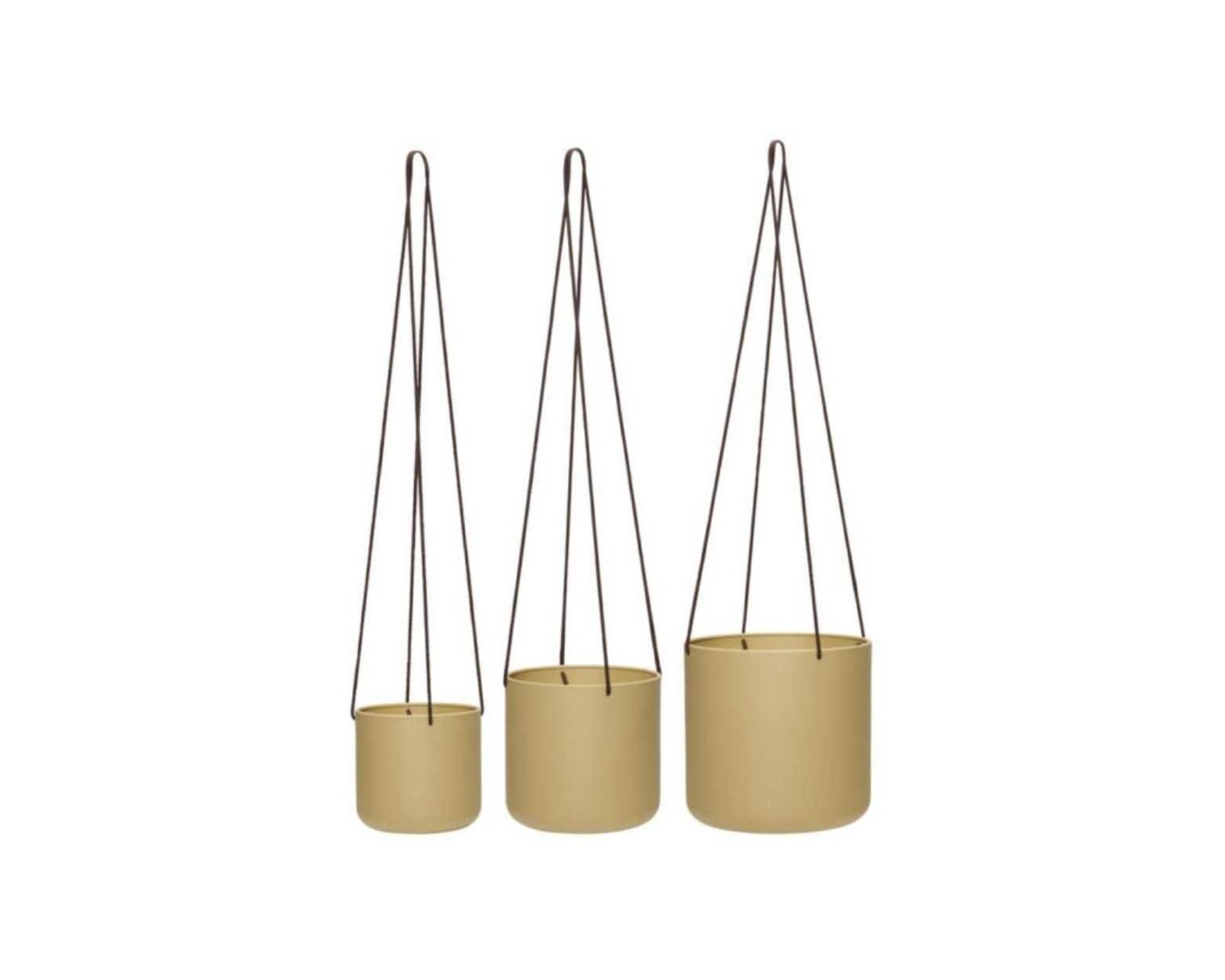 H&uuml;bsch Bloom kruka 25 cm khaki, set om 3