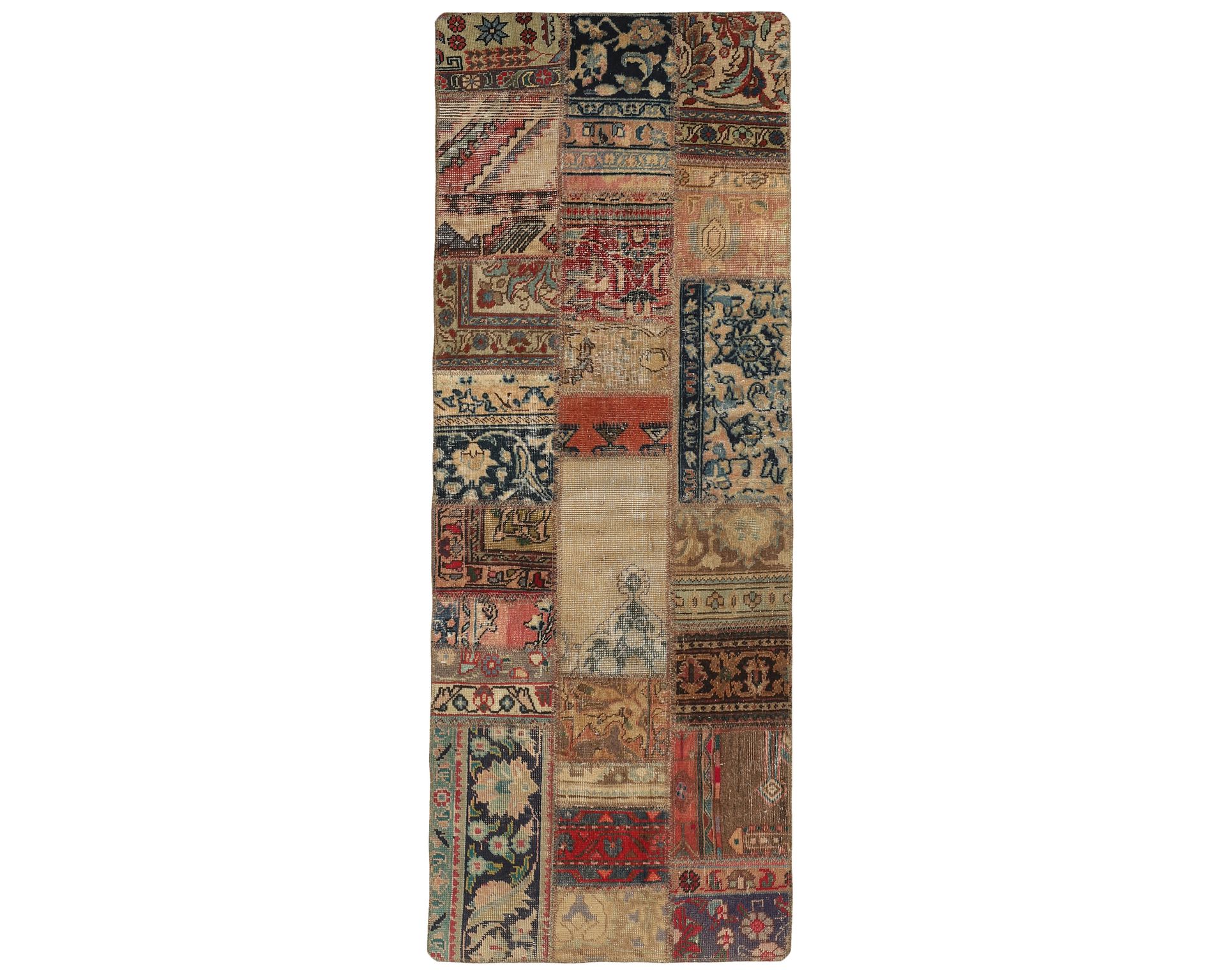 Vintage Patchwork itämainen matto 76 x 202 cm