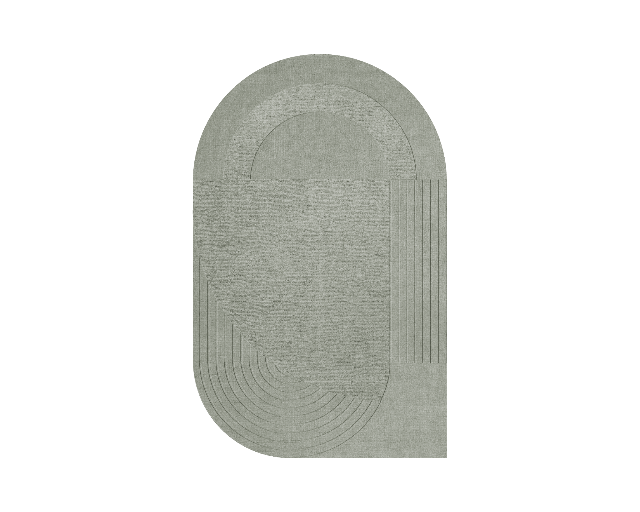 Layered Circular ullmatta 180 x 270 cm Sage