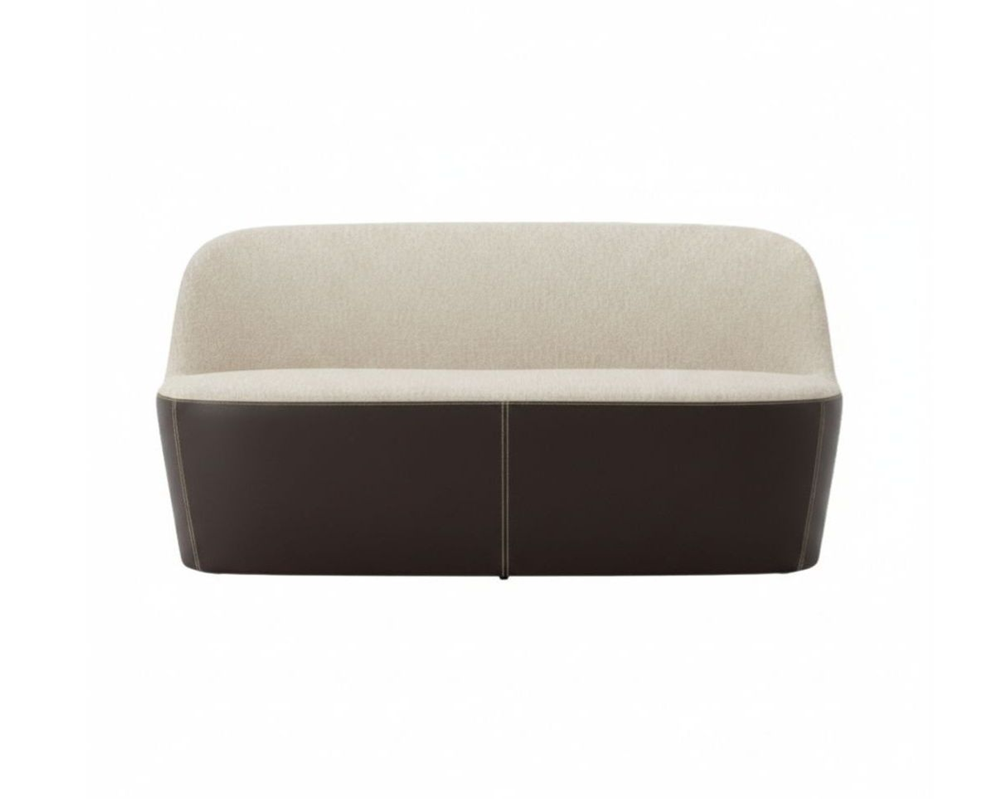 Fredericia Gomo 2-sits soffa beige boucl&eacute; / m&ouml;rkbrunt l&auml;der