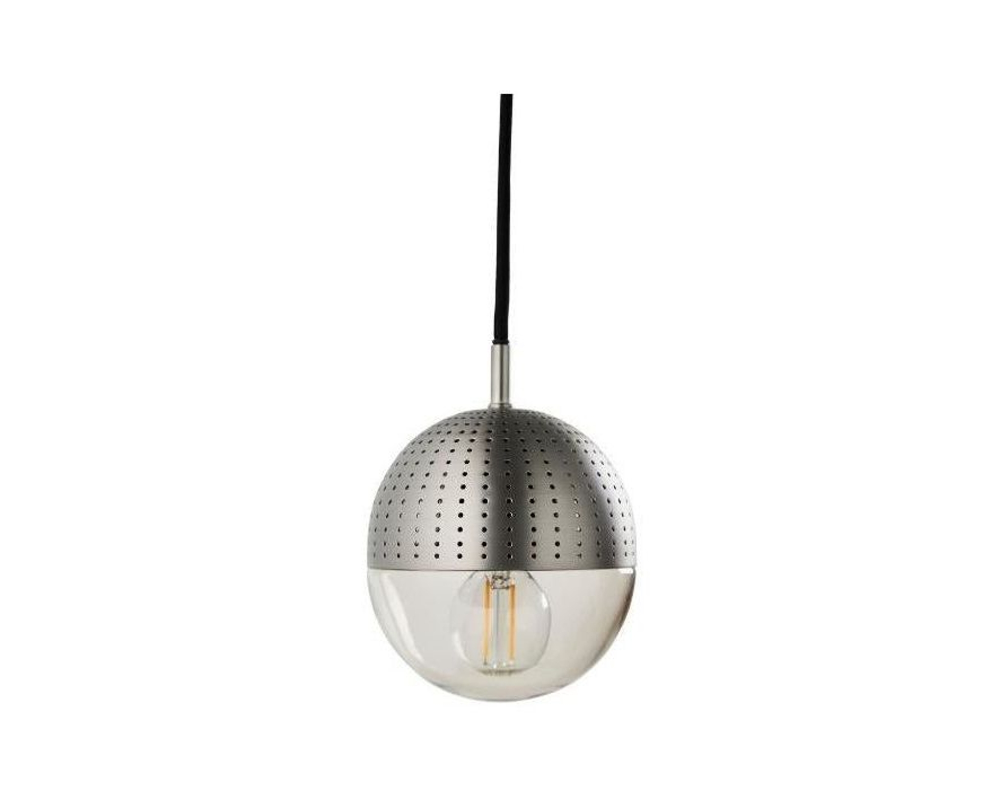 Woud Dot Small pendellampa &oslash; 12 cm borstat metall / r&ouml;kt glas