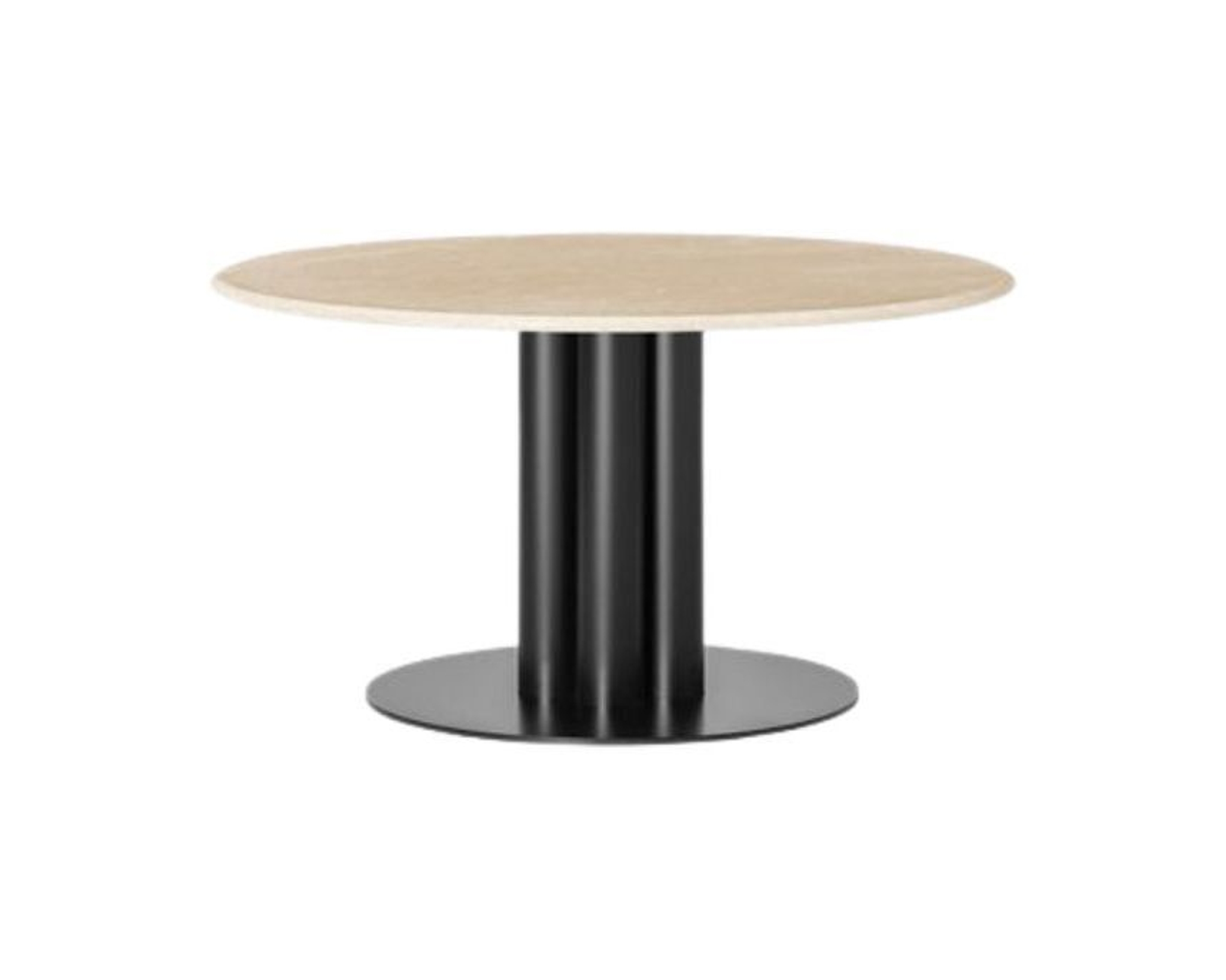 Louise Roe Roundabout soffbord &oslash; 90 cm Beige Moleanos marmor / svart