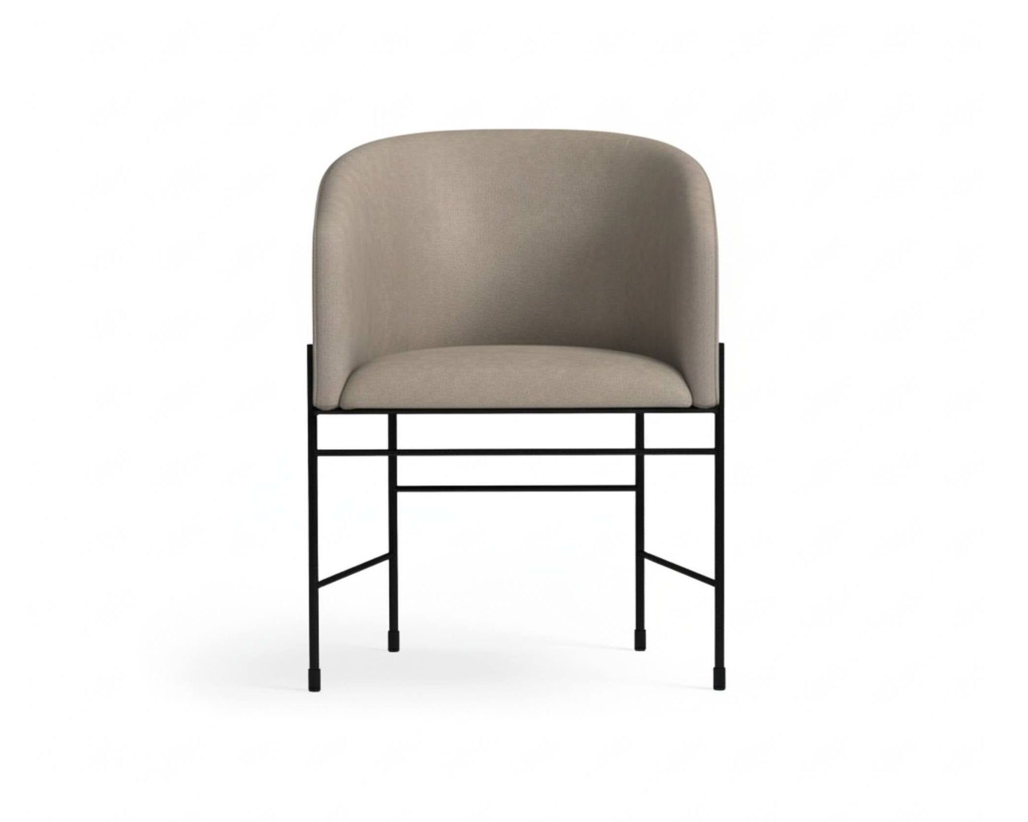 New Works Covent Chair matstol svart / gr&aring; nubuckl&auml;der