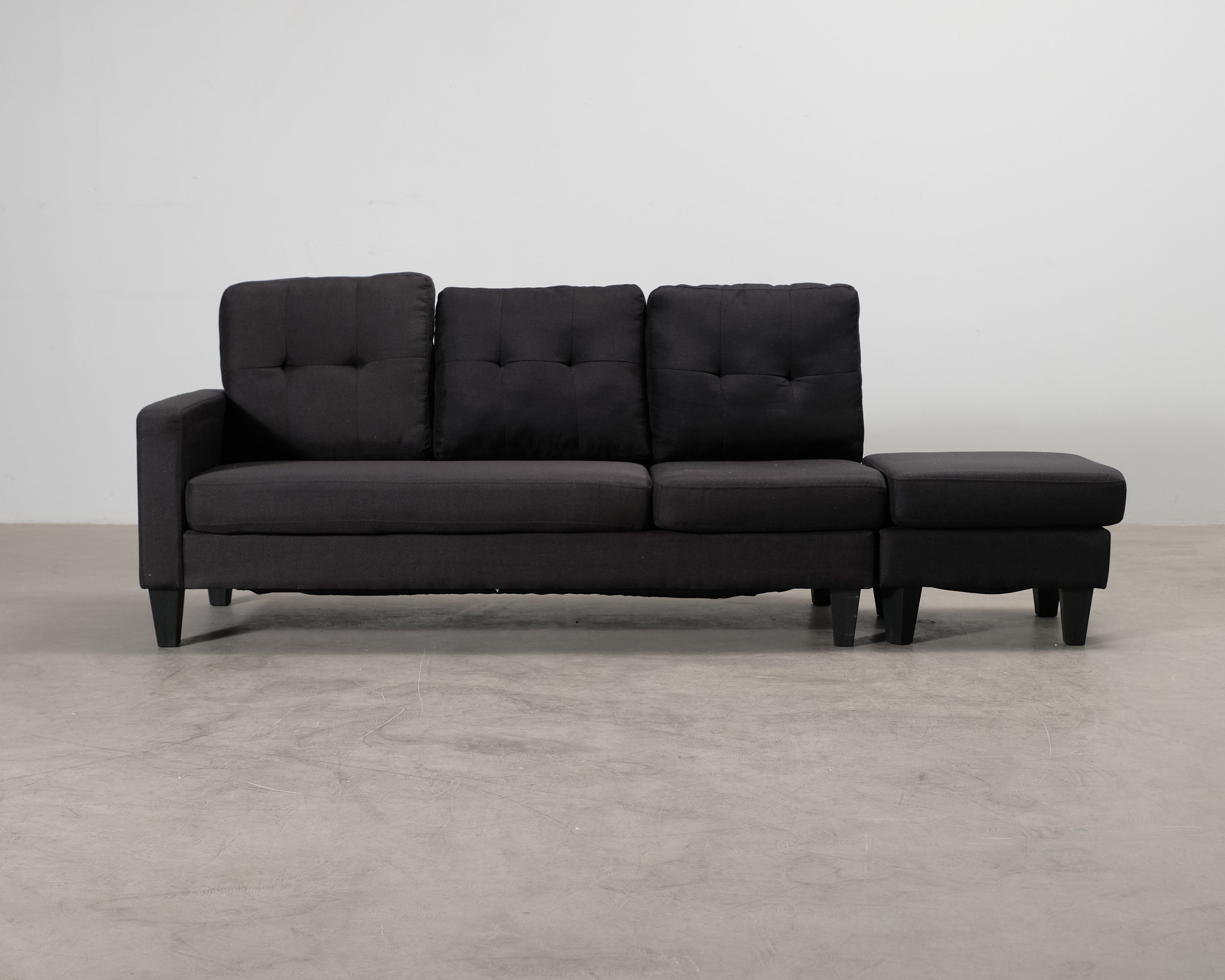 Vislanda 3-sits soffmodul med fotpall svart