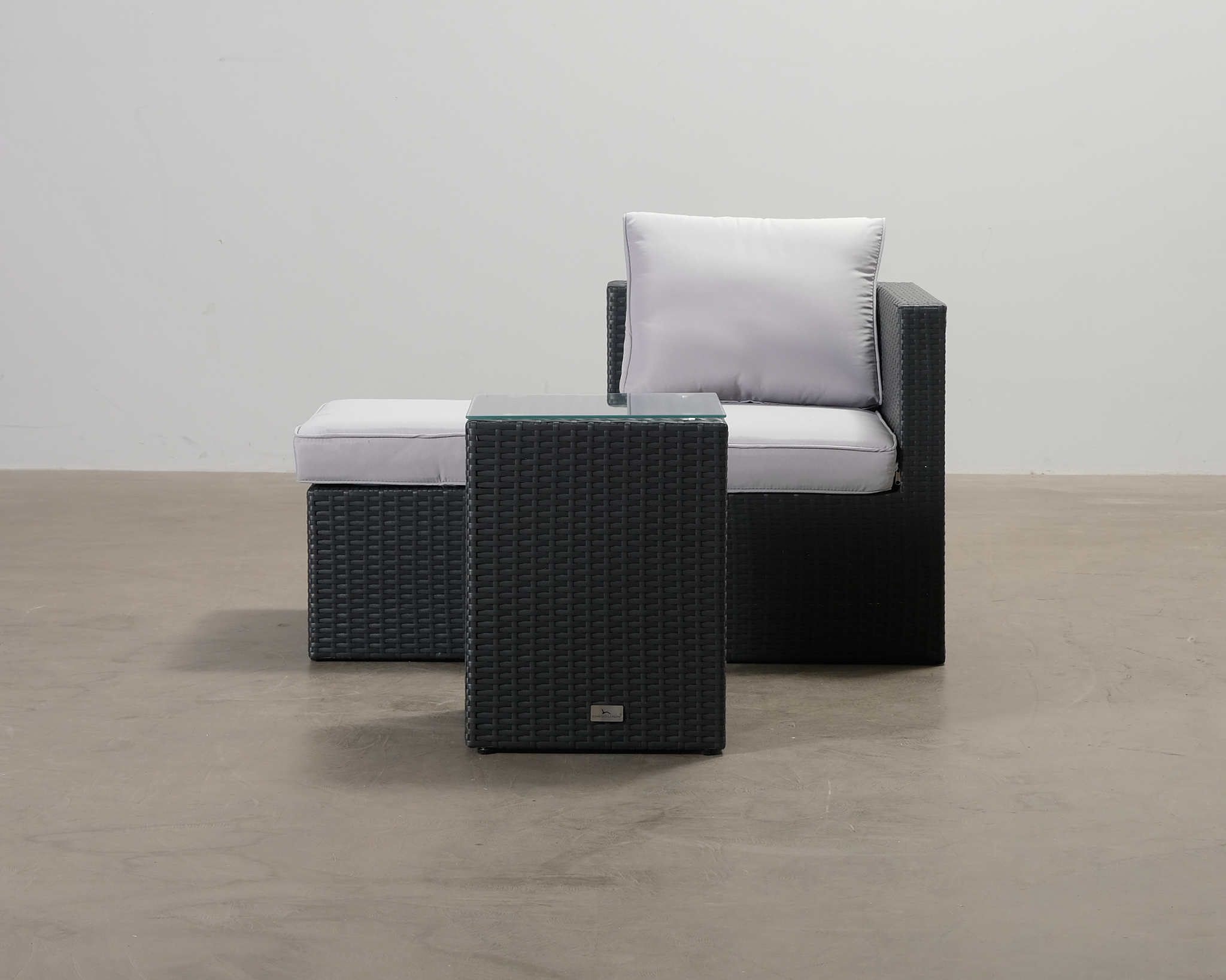 Zambia 2-sits soffgrupp svart / grå