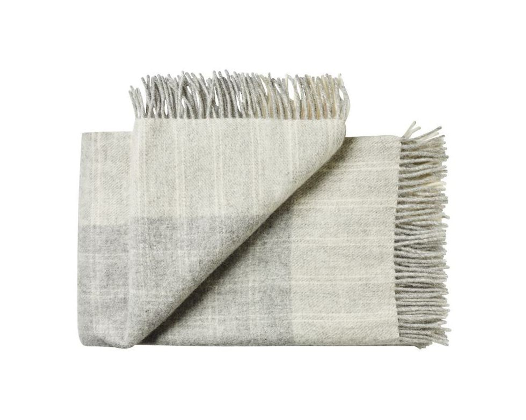 Silkeborg Uldspinderi Bornholm ullpl&auml;d 85 x 130 cm Light Nordic Grey