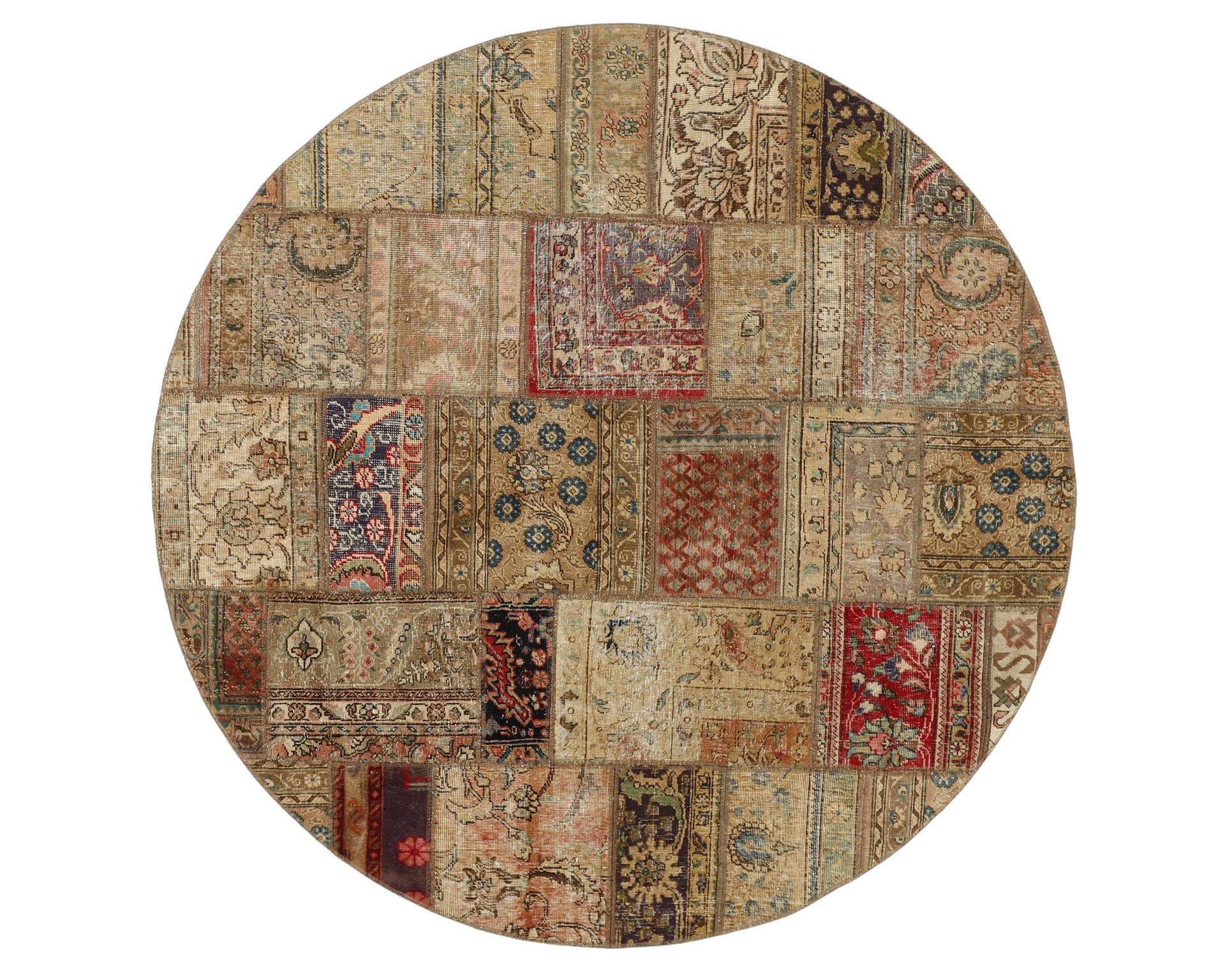 Vintage Patchwork orientalisk matta ø 200 cm
