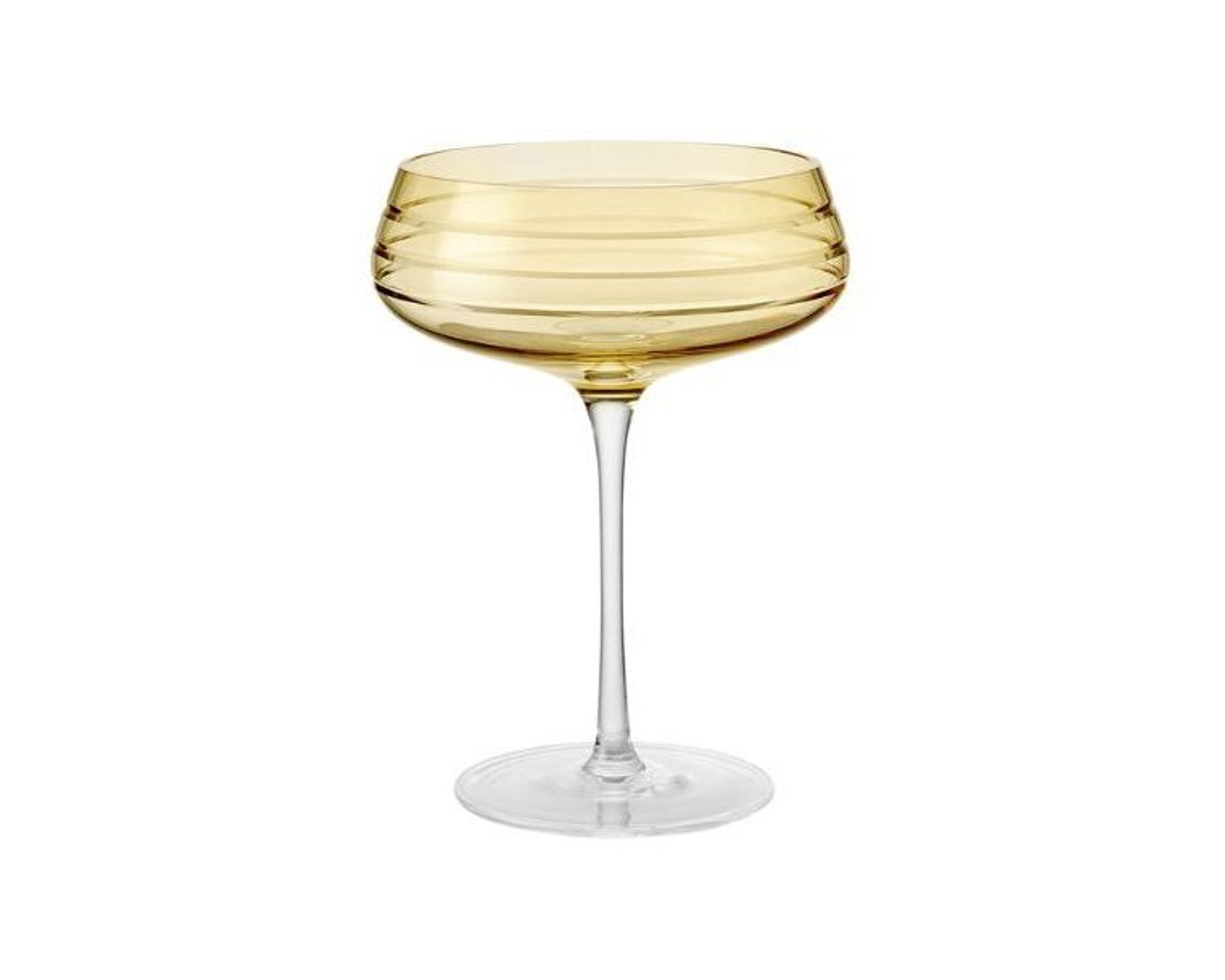 Louise Roe Champagne Coupe Triple Cut glas Amber