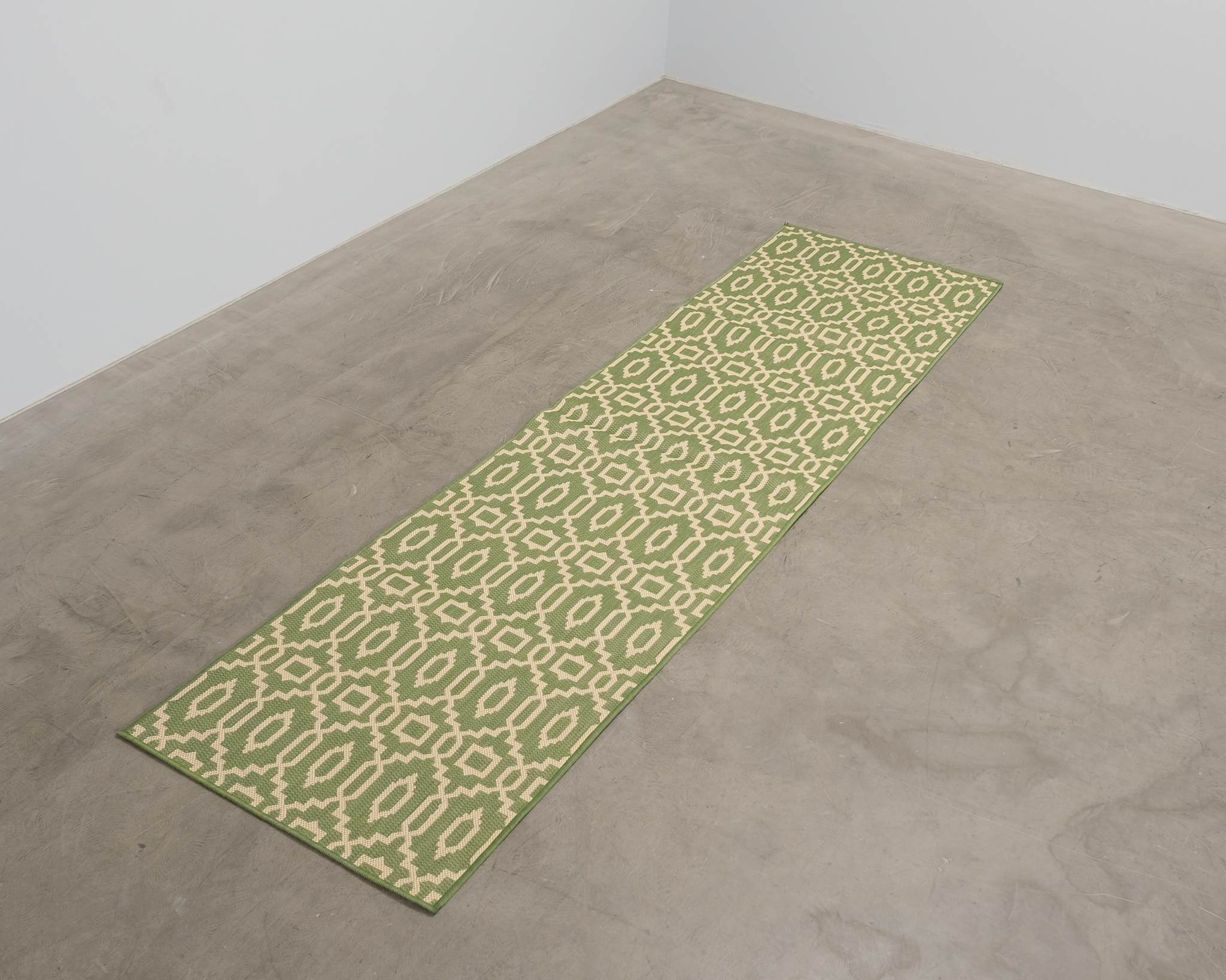 Rugvista gångmatta 80 x 300 cm grön
