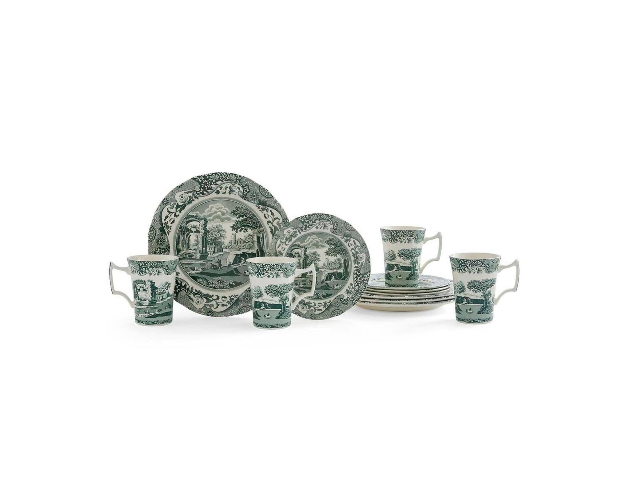 Spode Heritage Green italienskt servis, 10 delar, grön