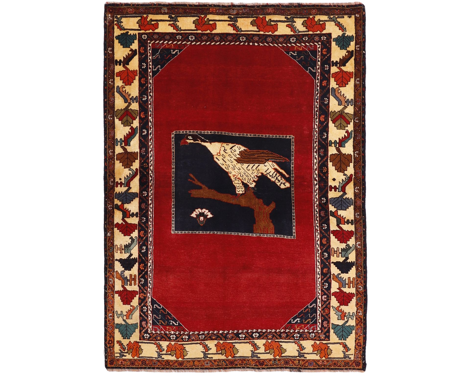 Old Figural Kashghai itämainen matto 138 x 202 cm