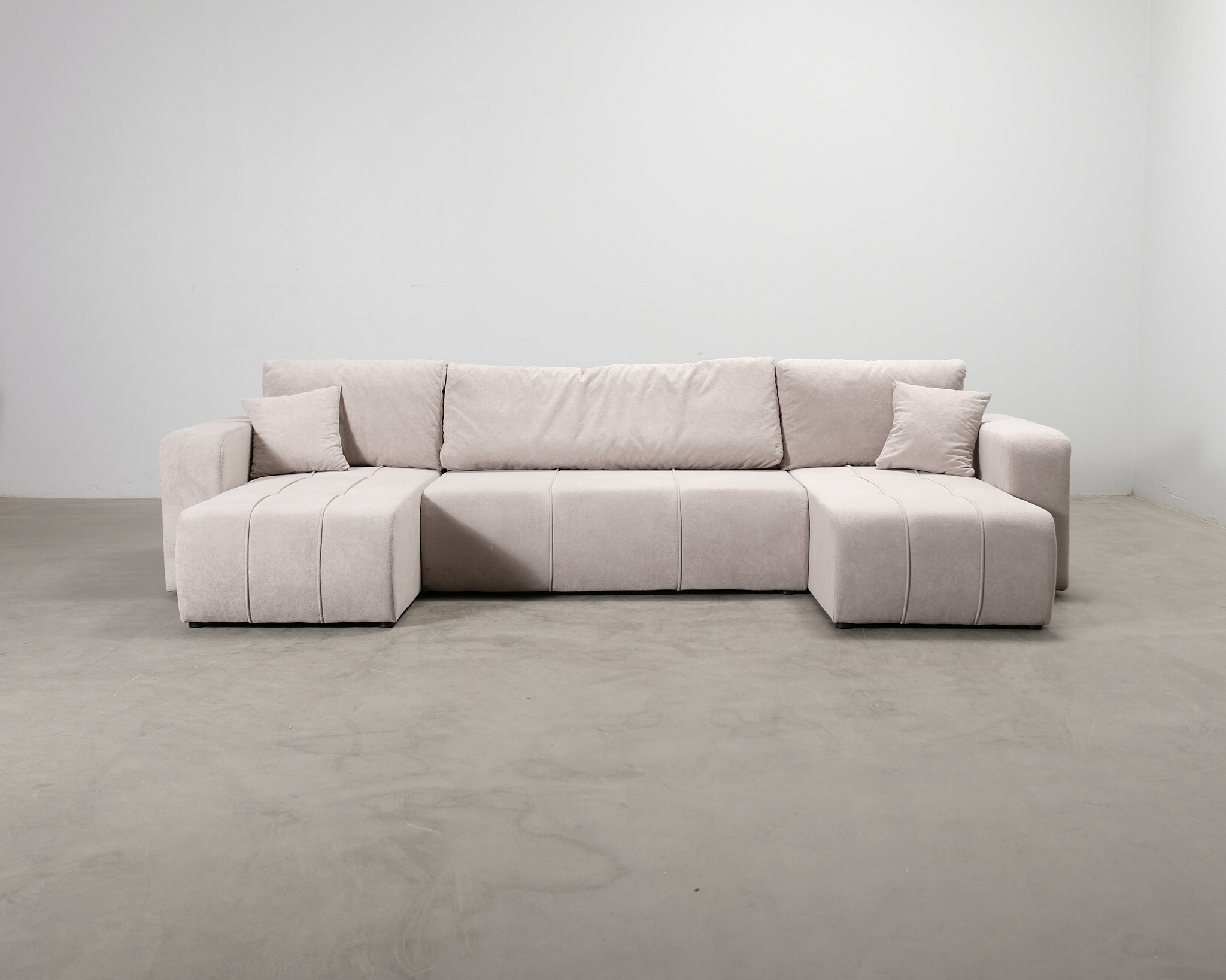 Flo 4-sits bäddsoffa med divan beige