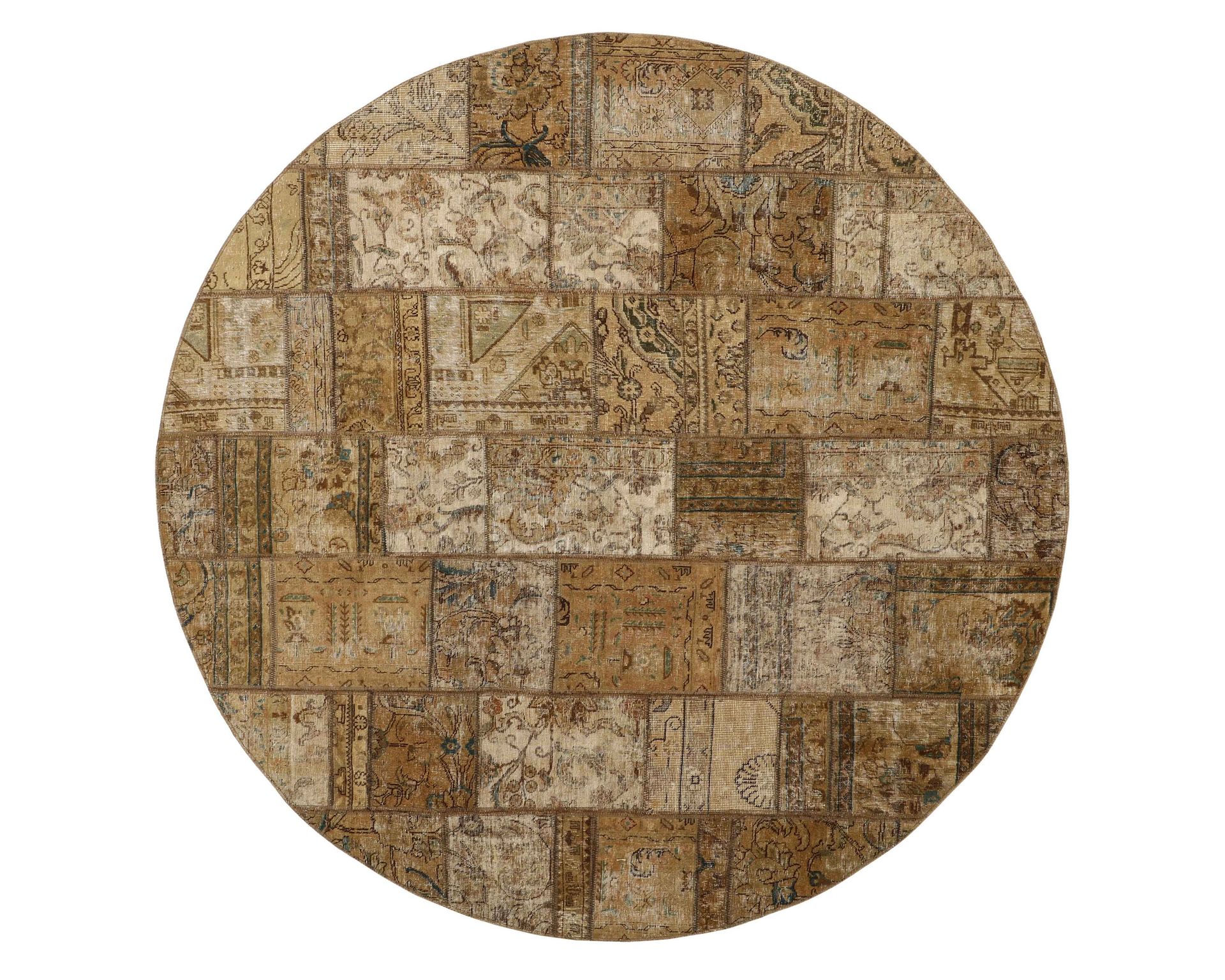 Vintage Patchwork orientalisk matta ø 250 cm