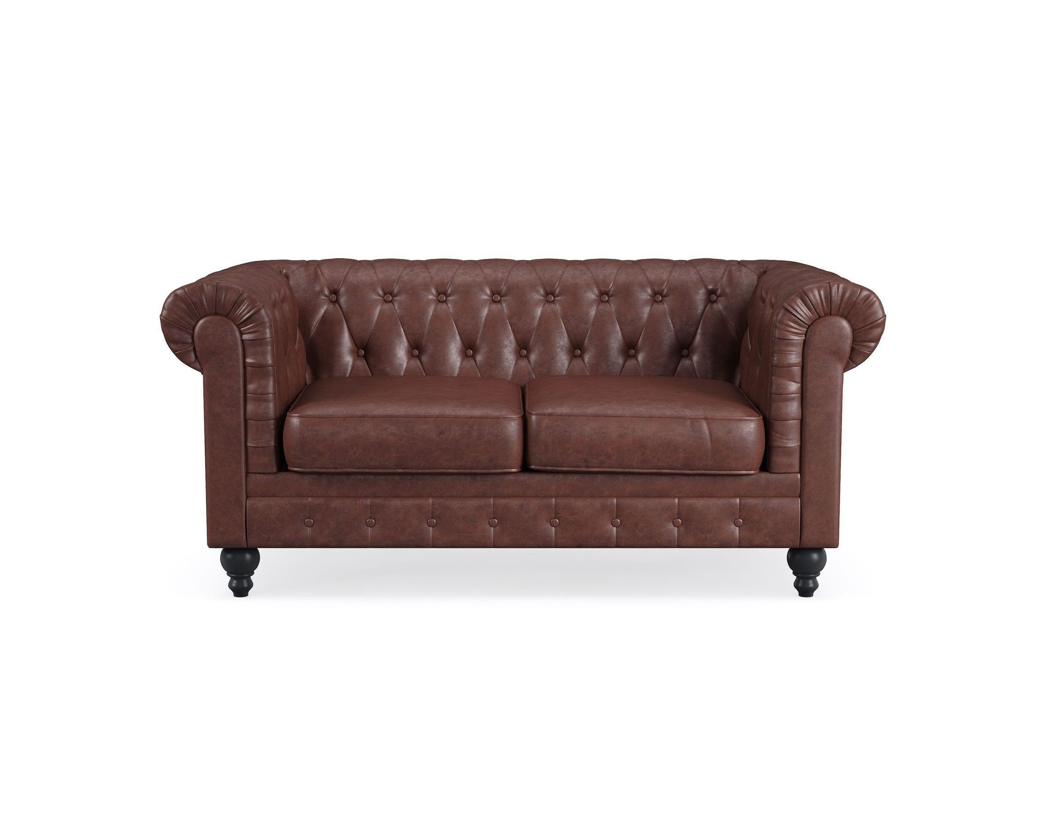 Chesterfield Lyx 2-sits soffa mörkbrun från Mjuk