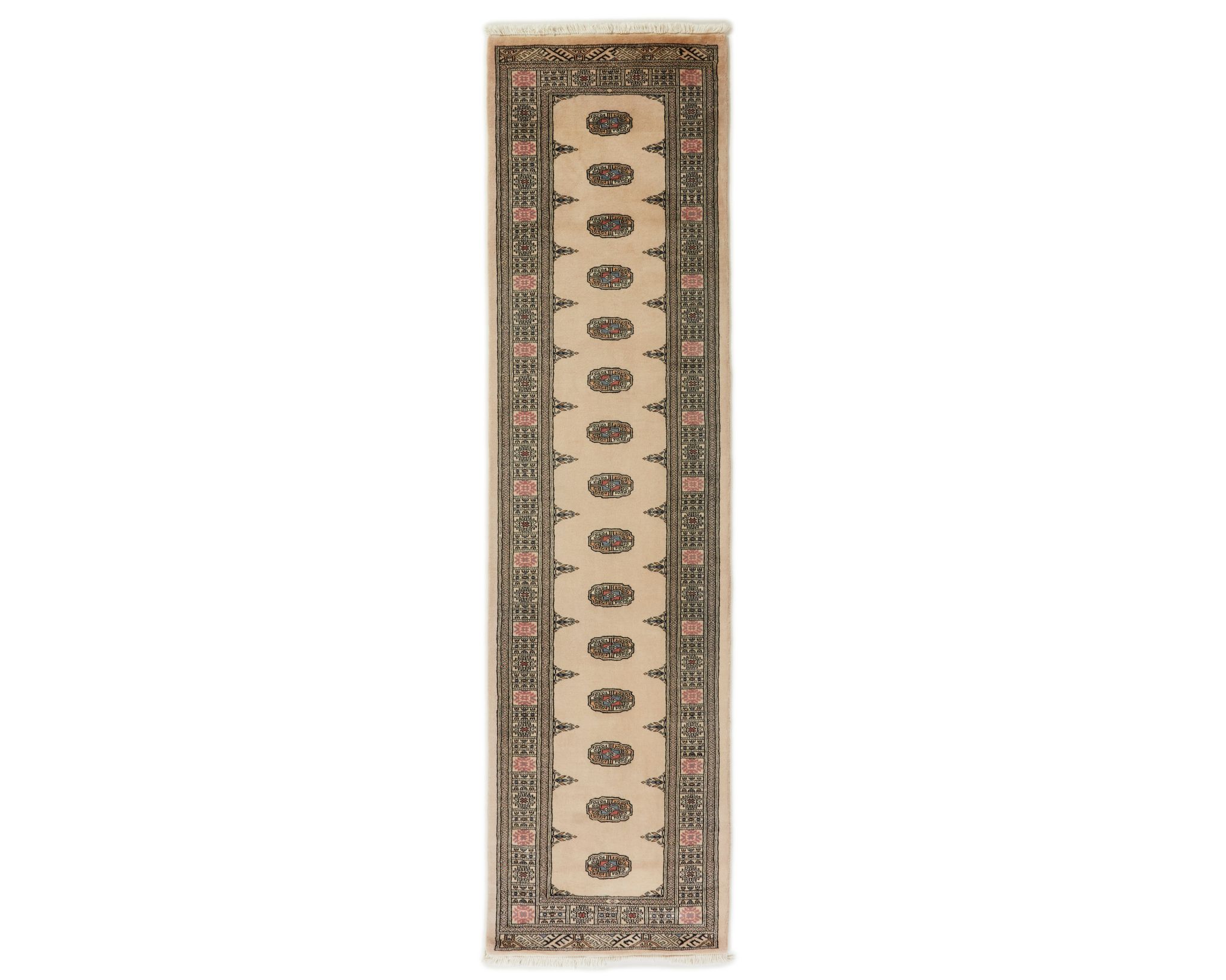 Pakistan handknotted orientalisk matta 83 x 314 cm beige