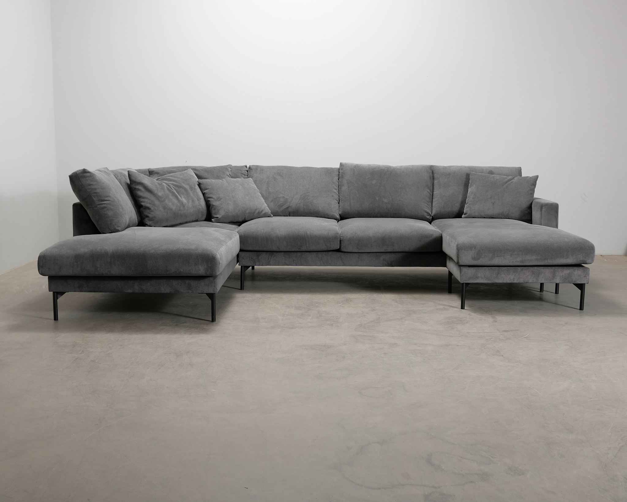 Menard 4-istuttava U-sohva harmaa