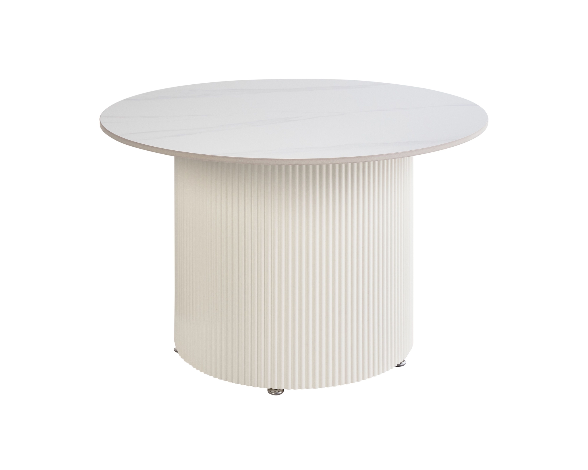 Leona soffbord &oslash; 70 cm beige / naturvit