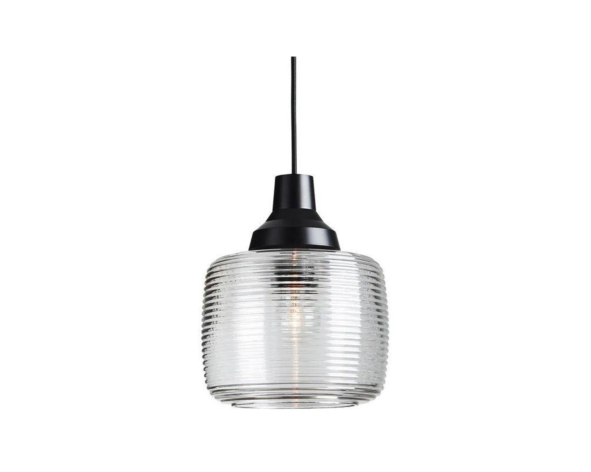 Design By Us New Wave Stripe pendellampa &oslash; 21 cm genomskinlig / svart